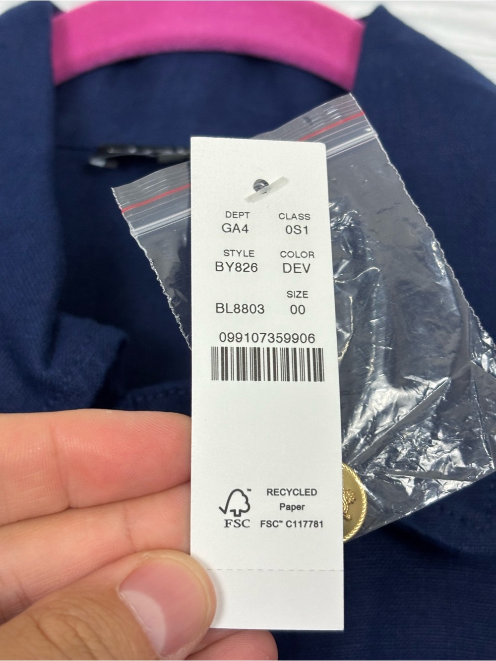 J. Crew Gamine Blue Linen Shirtdress NWT size 00 - Picture 5 of 9